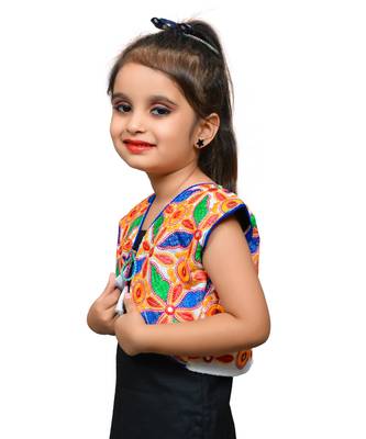 White thread work blended cotton girls jackets coats 2