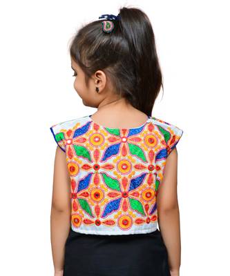 White thread work blended cotton girls jackets coats 3