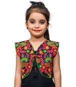 Black thread work blended cotton girls jackets coats