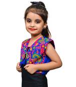 Blue thread work blended cotton girls jackets coats