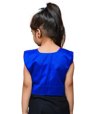 Blue thread work blended cotton girls jackets coats 2
