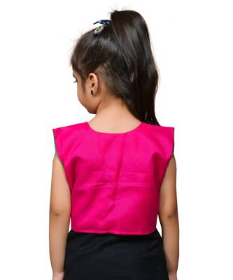 Pink thread work blended cotton girls jackets coats 3