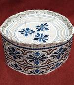 blue embroidered muslim prayer cap
