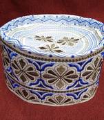 Blue embroidered islamic prayer cap