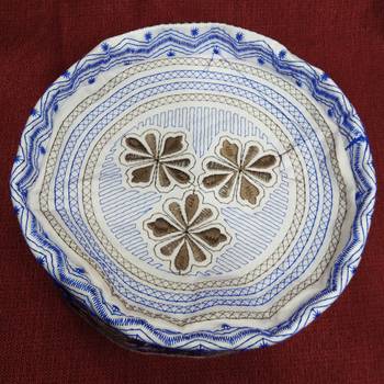 Blue embroidered islamic prayer cap 2