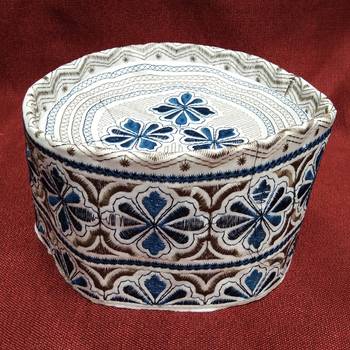 Dark blue embroidered islamic crow cap 1