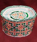 Orange and green embroidered islamic crow cap