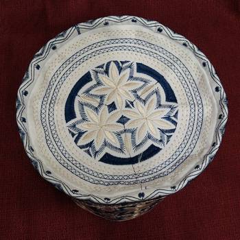 Blue and white embroidered islamic crow cap 2