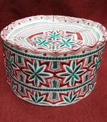 orange embroidered muslim prayer cap