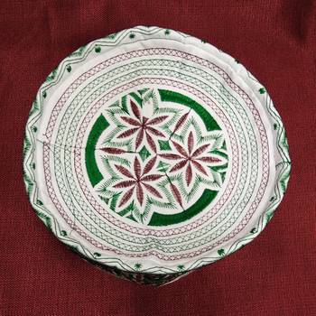 Green and Maroon embroidered islamic prayer cap 2