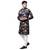 Svanik Navy Blue and Orange Floral Print Men's Knee Length Kurta