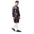 Svanik Navy Blue and Orange Floral Print Men's Knee Length Kurta