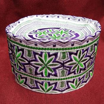 purple and green flower embroidery  1