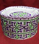 purple and green flower embroidery 