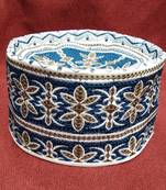 Teal embroidered muslim prayer cap