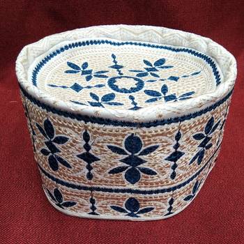 Teal embroidered islamic prayer cap 1