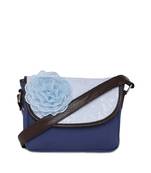 Blue flower small crotia sling bag