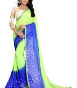 Light Green Printed Chiffon Saree With Blouse
