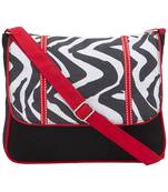 Black Canvas Sling with zig zag print
