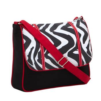 Black Canvas Sling with zig zag print 2