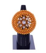 Gold With Kundan Designer Ring