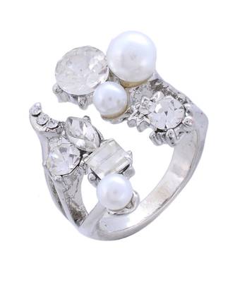 Silver With Pearl Stylish Ring 1