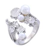 Silver With Pearl Stylish Ring