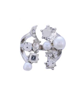 Silver With Pearl Stylish Ring 2