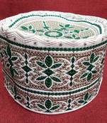 Green motif embroidered prayer crown cap