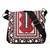 Pick Pocket red Aztec printed and embroidered  flap red canvas sling bag