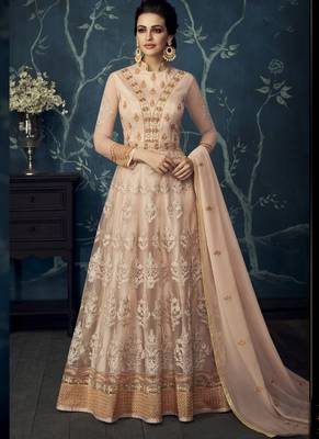Baby-Pink Embroidered Georgette Salwar 1