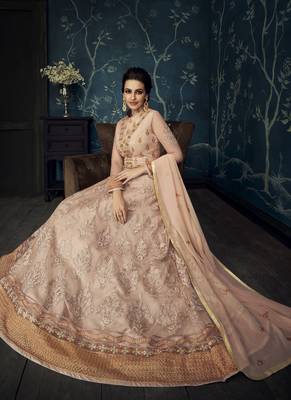 Baby-Pink Embroidered Georgette Salwar 2