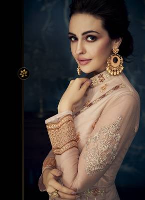 Baby-Pink Embroidered Georgette Salwar 4