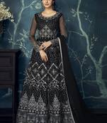 Black embroidered georgette salwar