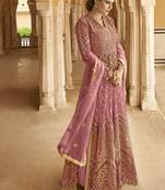 Pink Embroidered Net Salwar