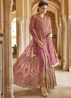 Pink Embroidered Net Salwar 2