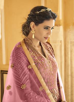 Pink Embroidered Net Salwar 3
