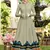 Grey printed silk party-wear-kurtis