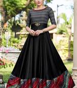 Black printed georgette party-wear-kurtis