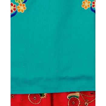 green embroidered cotton stitched kids tops 3