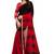 red Printed chiffon Saree With blouse