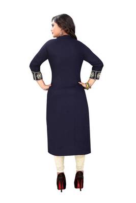 Blue embroidered rayon embroidered-kurtis 2