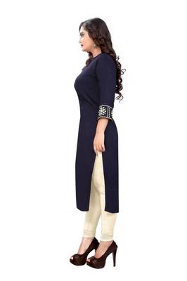 Blue embroidered rayon embroidered-kurtis 3