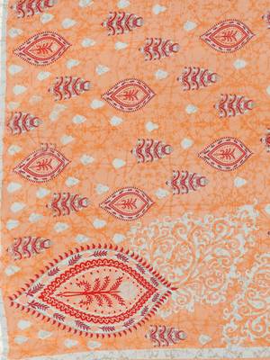 CLASSICATE fom the house of The Chennai Silks Women's Orange Georgette Saree With Blouse 4