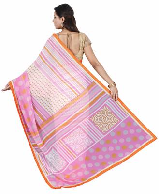 CLASSICATE fom the house of The Chennai Silks Women's Off_White Georgette Saree With Blouse 3