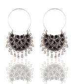 Silver onyx earrings