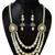 Pearl 3 Line pendant Necklace Set