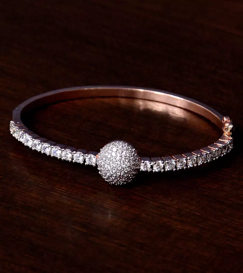 Rose Gold Plated CZ Stone and Diamond Embellished Light Weight Bracelet