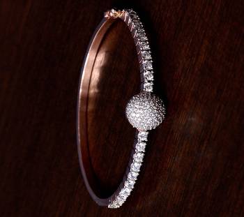 Rose Gold Plated CZ Stone and Diamond Embellished Light Weight Bracelet 2