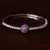 Rhodium Plated Ruby Stone and Diamond Embellished Light Weight Bracelet
